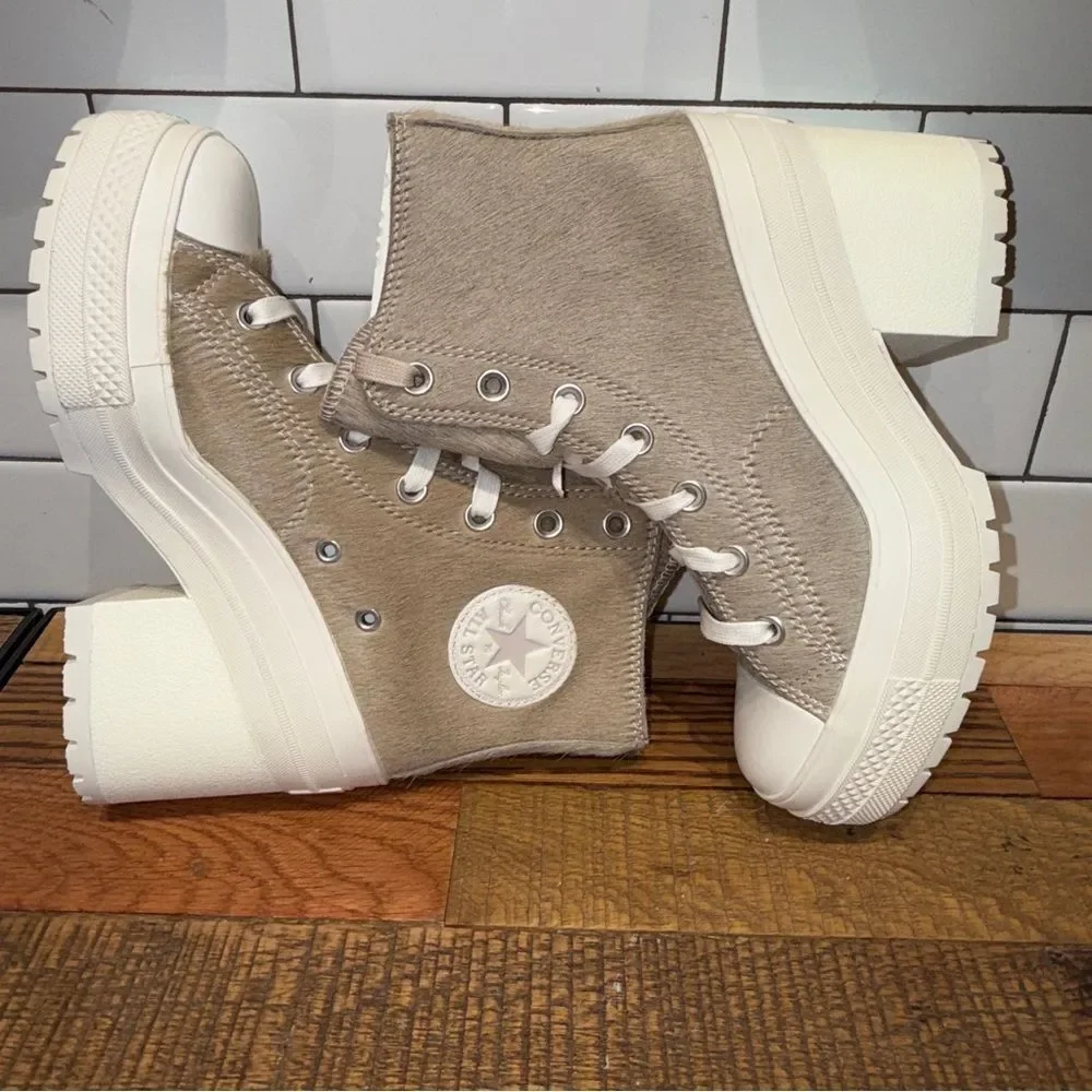 New Men's Converse Chuck 70 De Luxe Heel Platform Sneakers Real Fur A12813C - Picture 5 of 8